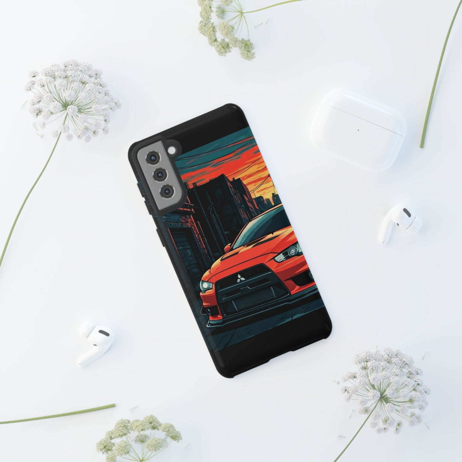 Mitsubishi Evo X Street Life-Dual Layer Ultra Tough Phone Case Printify by The Night Shift Automotive Apparel