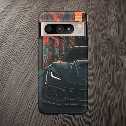 Chevy Corvette C7 Street Life-Dual Layer Ultra Tough Phone Case Google Pixel 8 Pro Matte Printify by The Night Shift Automotive Apparel