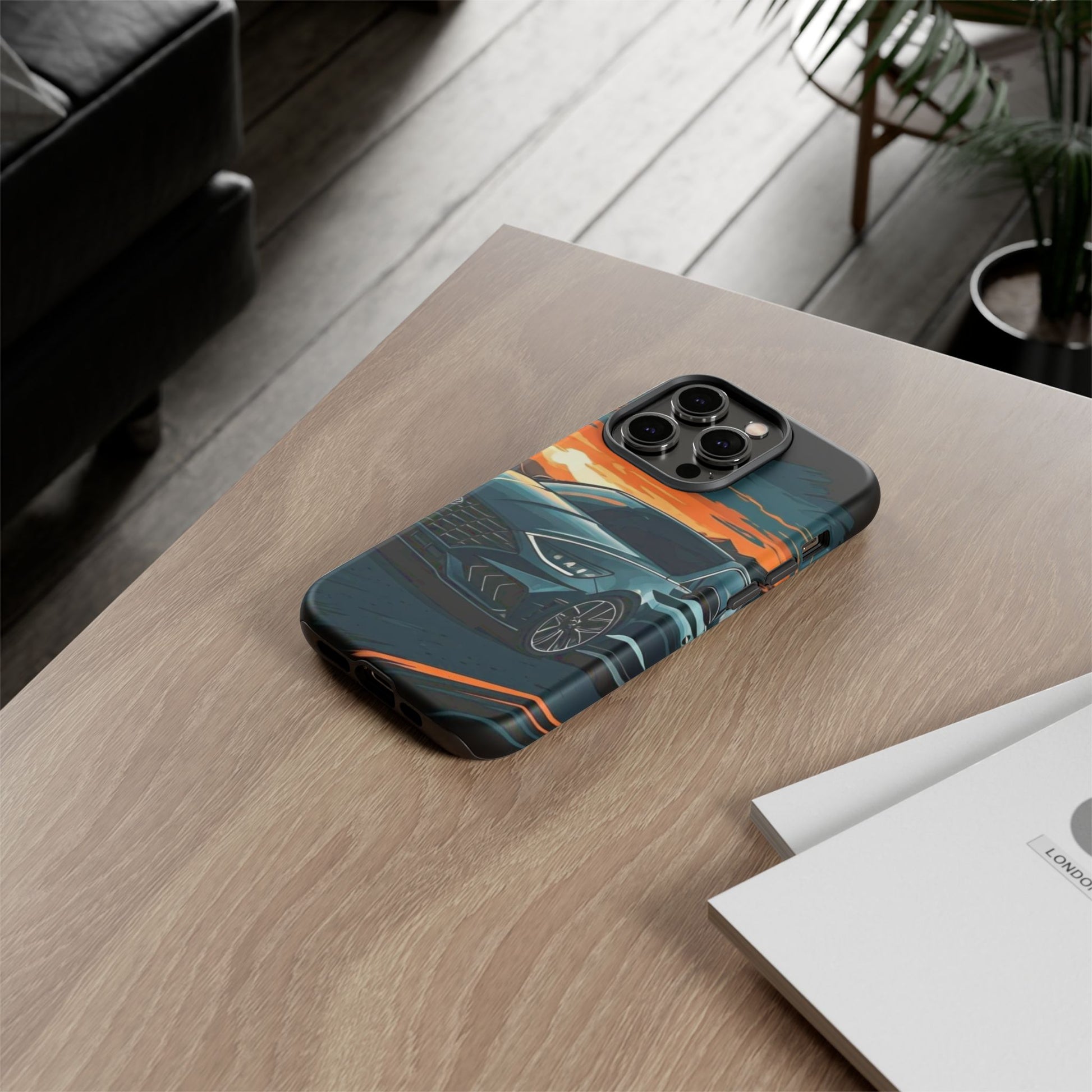 Hyundai Sonata-Sunset Drive-Dual Layer Ultra Tough Phone Case iPhone 14 Pro Matte Printify by The Night Shift Automotive Apparel