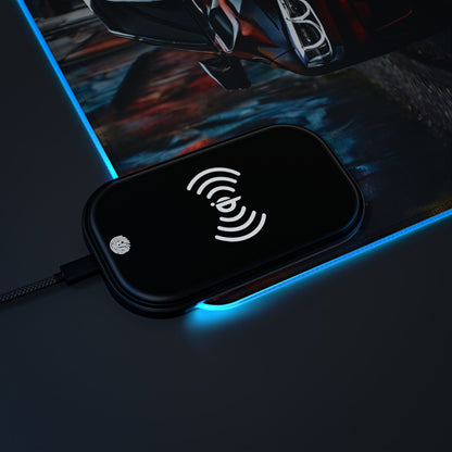 BMW M3/M4 Street Life-LED Gaming Mouse Pad with Wireless Charging Printify by The Night Shift Automotive Apparel