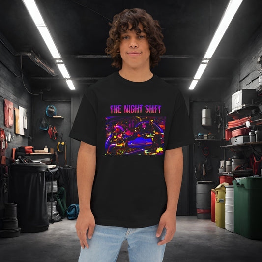 EJ257 Synthwave-Premium, Ultra Soft Unisex Oversized Boxy Tee Black Printify by The Night Shift Automotive Apparel
