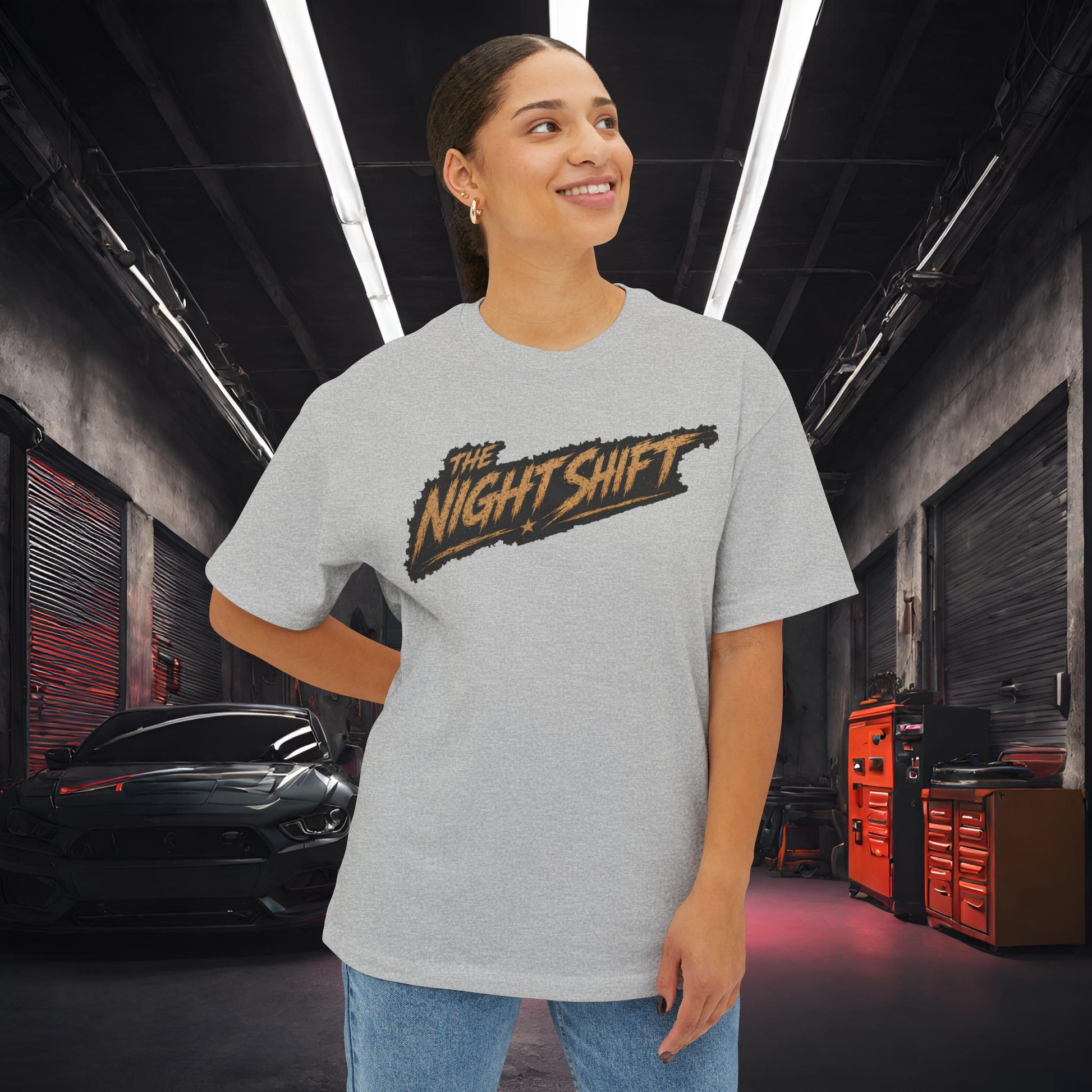 BMW M3 E90 Street Drift-Premium, Ultra Soft Unisex Oversized Boxy Tee Printify by The Night Shift Automotive Apparel