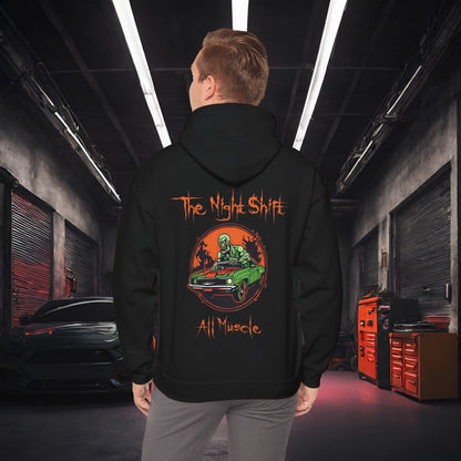 All Muscle Zombie Muscle Car-Ultra Soft, Premium Hoodie Black Printify by The Night Shift Automotive Apparel