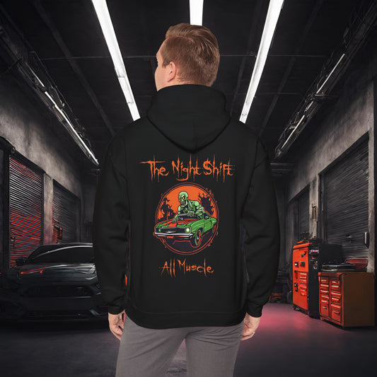 All Muscle Zombie Muscle Car-Ultra Soft, Premium Hoodie Black Printify by The Night Shift Automotive Apparel