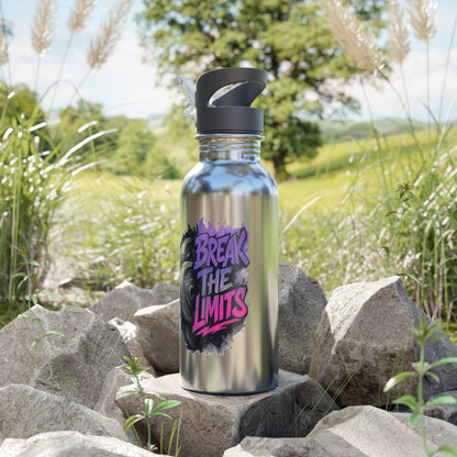 Stainless Steel Water Bottle With Straw, 20oz 20oz Silver Printify by The Night Shift Automotive Apparel