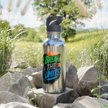 Stainless Steel Water Bottle With Straw, 20oz 20oz Silver Printify by The Night Shift Automotive Apparel