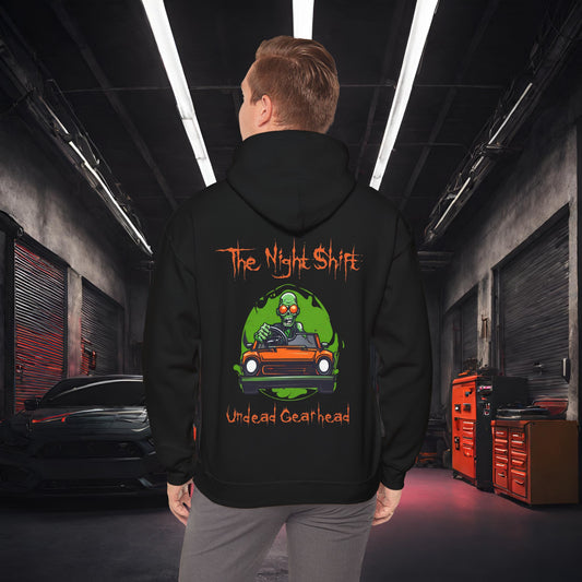 Undead Gearhead Zombie-Ultra Soft, Premium Hoodie Black Printify by The Night Shift Automotive Apparel