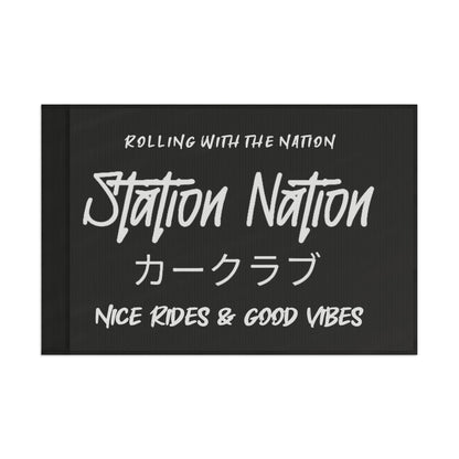 Station Nation-Rep Your Crew Flags Printify by The Night Shift Automotive Apparel