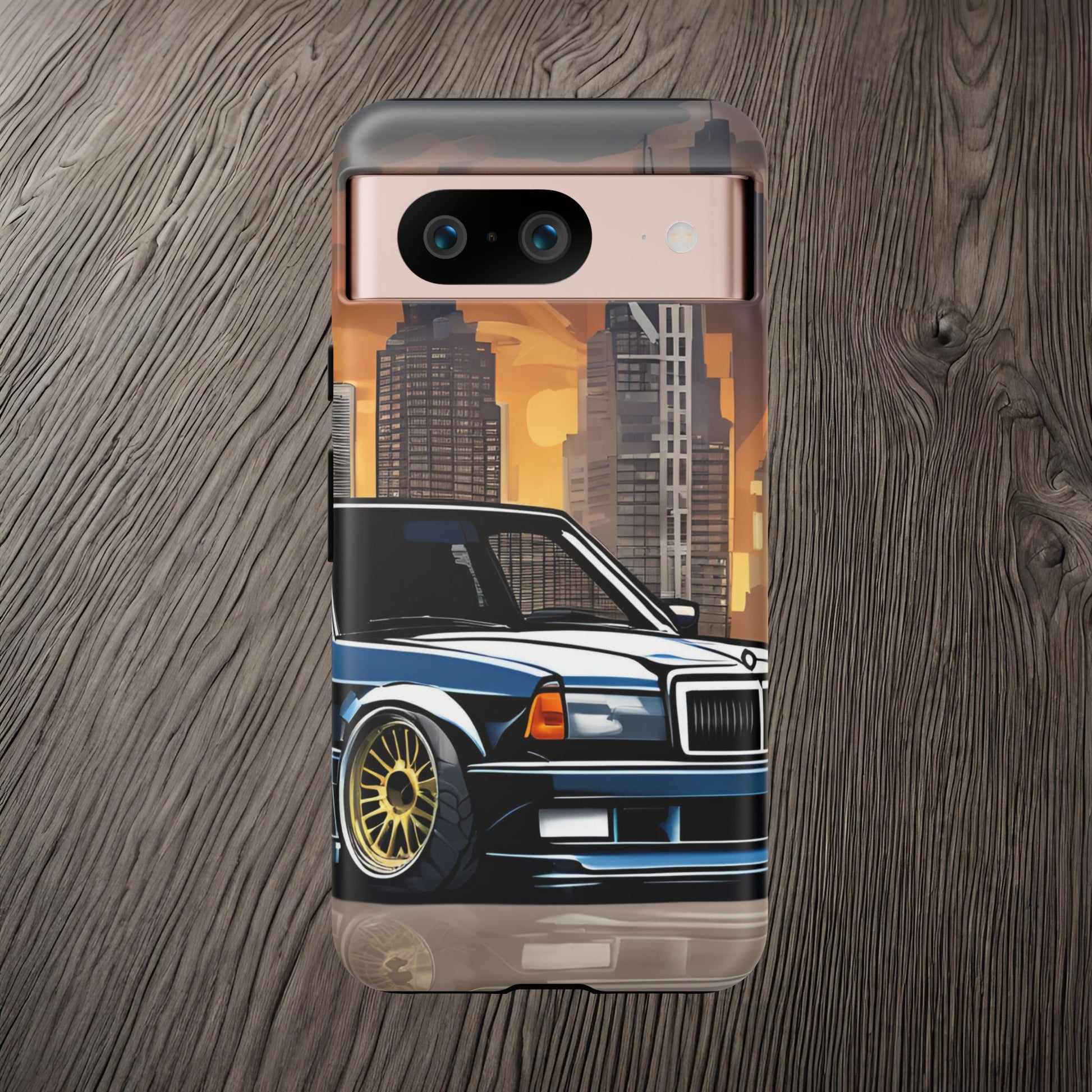 Mercedes Benz 190e Evo-Dual Layer Ultra Tough Phone Case Google Pixel 8 Matte Printify by The Night Shift Automotive Apparel