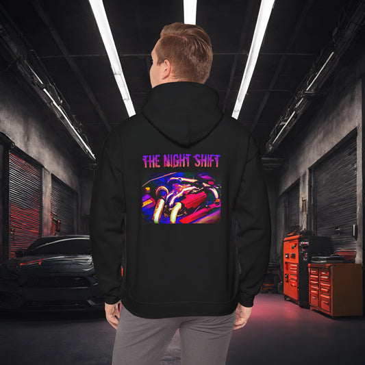EJ257 Synthwave-Premium, Ultra Soft Unisex Hoodie Black Printify by The Night Shift Automotive Apparel