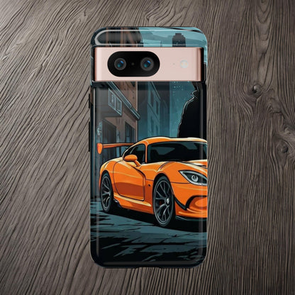 Dodge Viper SRT-10 Street Life-Dual Layer Ultra Tough Phone Case Google Pixel 8 Glossy Printify by The Night Shift Automotive Apparel
