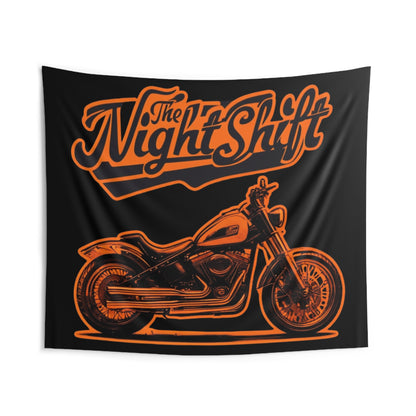 The Night Shift Indoor Wall Tapestries - Shop Banner 104" × 88" Printify by The Night Shift Automotive Apparel