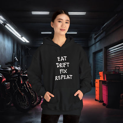 Eat, Drift, Fix, Repeat. I'll Sleep When I'm Dead-Premium, Ultra Soft Unisex Hoodie Printify by The Night Shift Automotive Apparel
