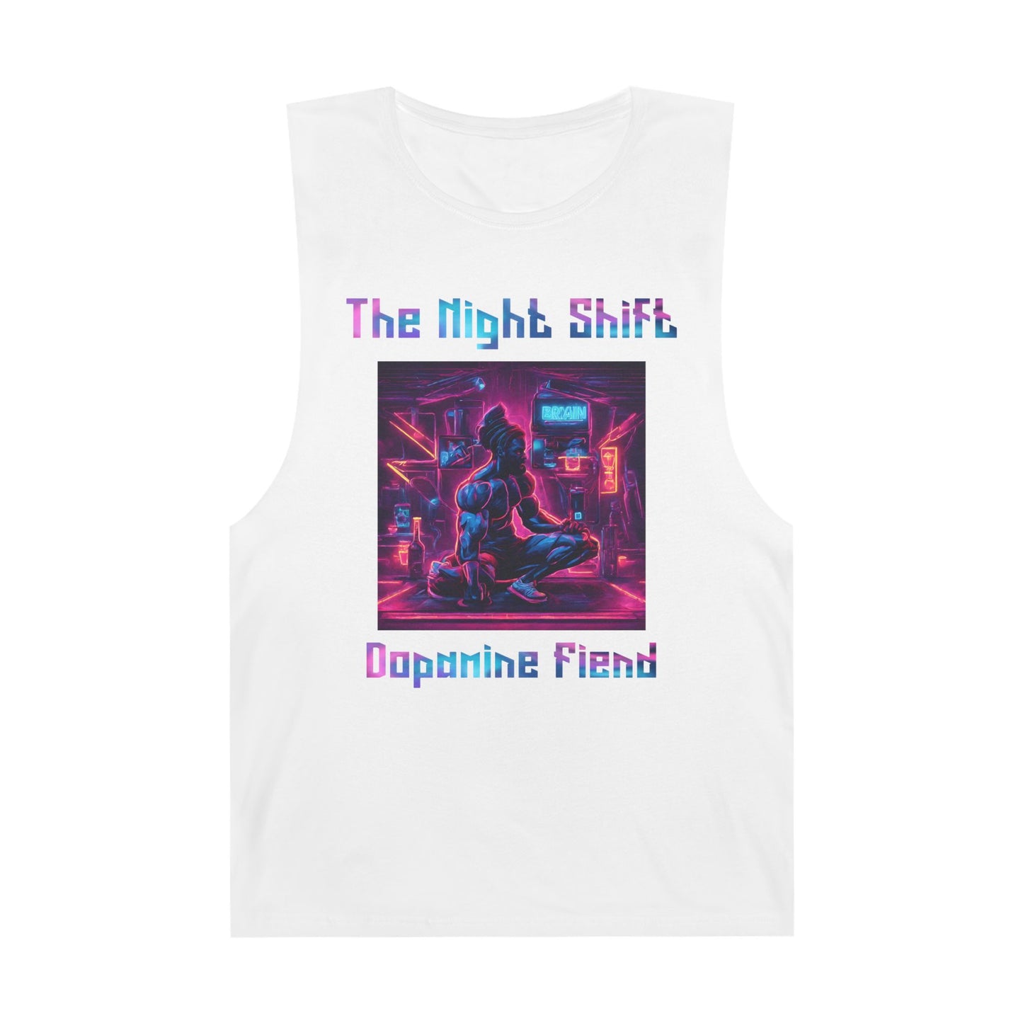 Dopamine Fiend - Premium Unisex Barnard Tank Top White Printify by The Night Shift Automotive Apparel