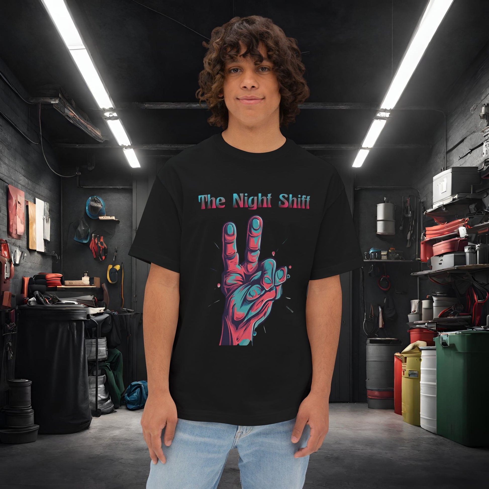 Lets Tandem-Premium, Ultra Soft, Unisex Oversized Boxy Tee Black Printify by The Night Shift Automotive Apparel