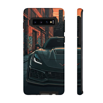 Chevy Corvette C7 Street Life-Dual Layer Ultra Tough Phone Case Samsung Galaxy S10 Matte Printify by The Night Shift Automotive Apparel