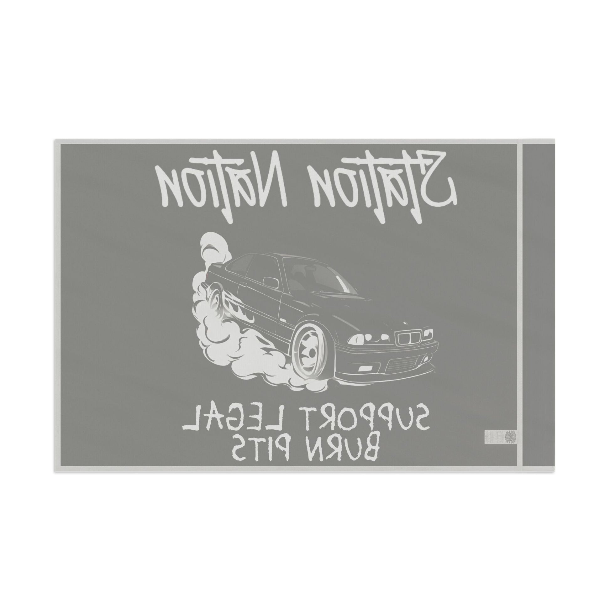 Station Nation-Support Legal Burn Pit Flags Printify by The Night Shift Automotive Apparel