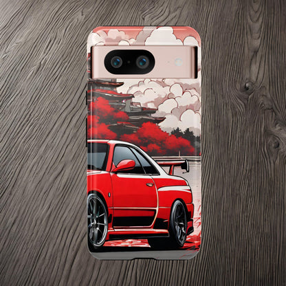 Nissan Skyline R34-Dual Layer Ultra Tough Phone Case Google Pixel 8 Glossy Printify by The Night Shift Automotive Apparel