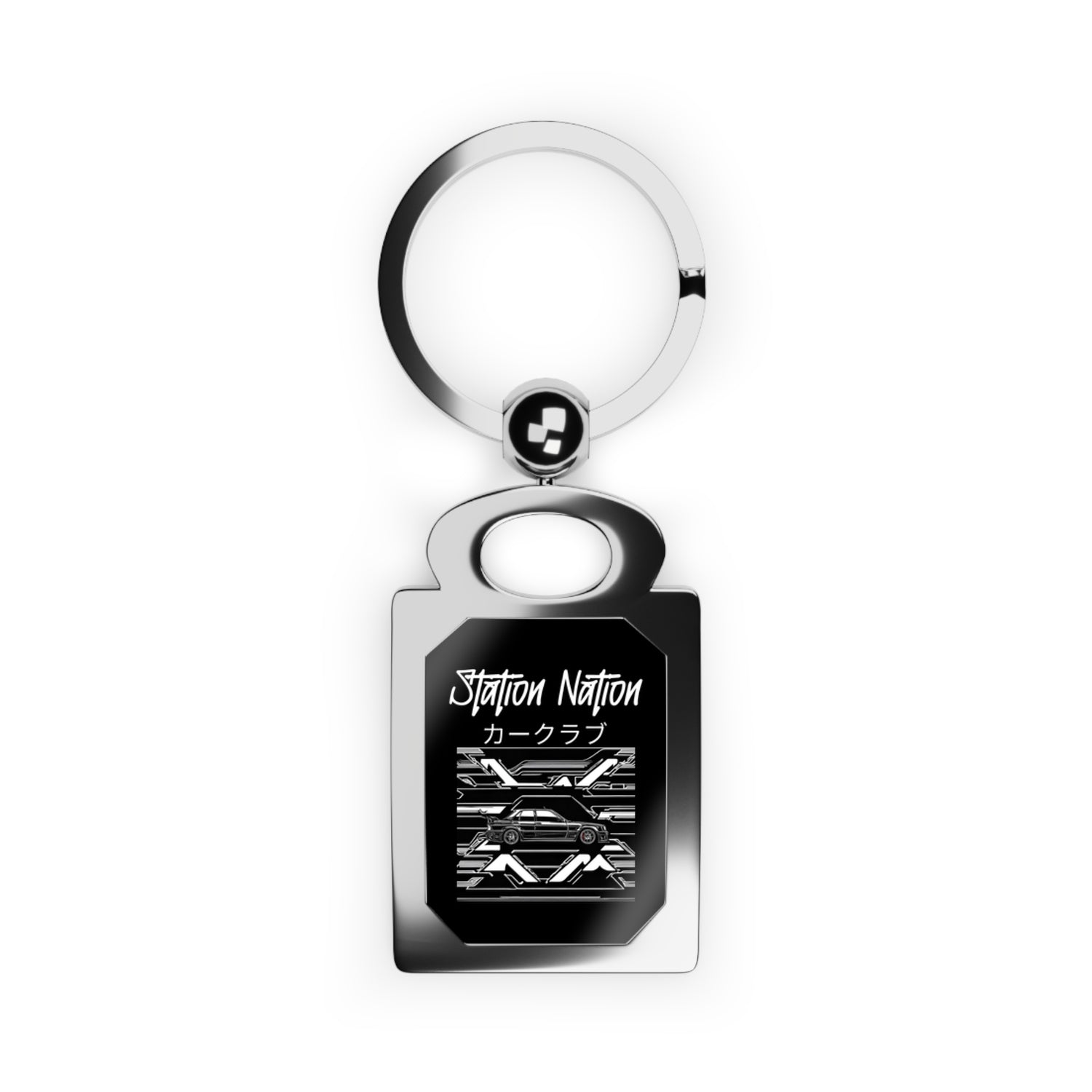 Station Nation Keychain One size Glossy Silver Printify by The Night Shift Automotive Apparel
