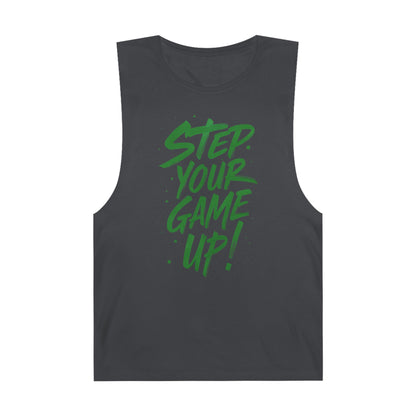 Step Your Game Up - Premium Unisex Barnard Tank Top Coal Printify by The Night Shift Automotive Apparel