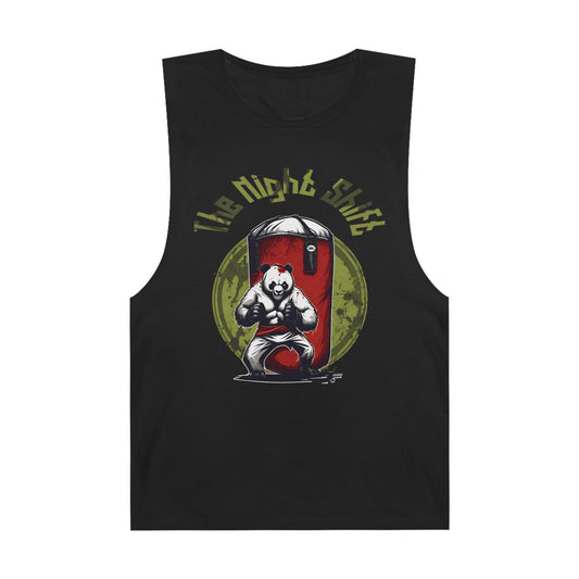 Karate Zombie Panda - Premium Unisex Barnard Tank Top Black Printify by The Night Shift Automotive Apparel