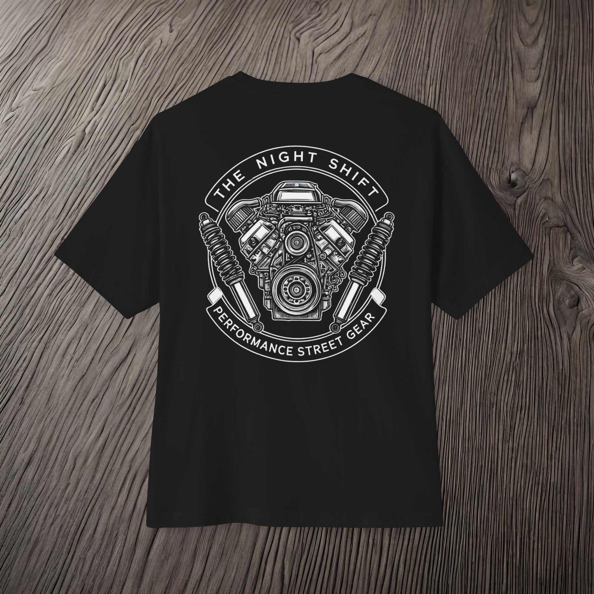 The Night Shift Performance Engine-Ultra Soft, Premium Unisex Oversized Boxy Tee Printify by The Night Shift Automotive Apparel