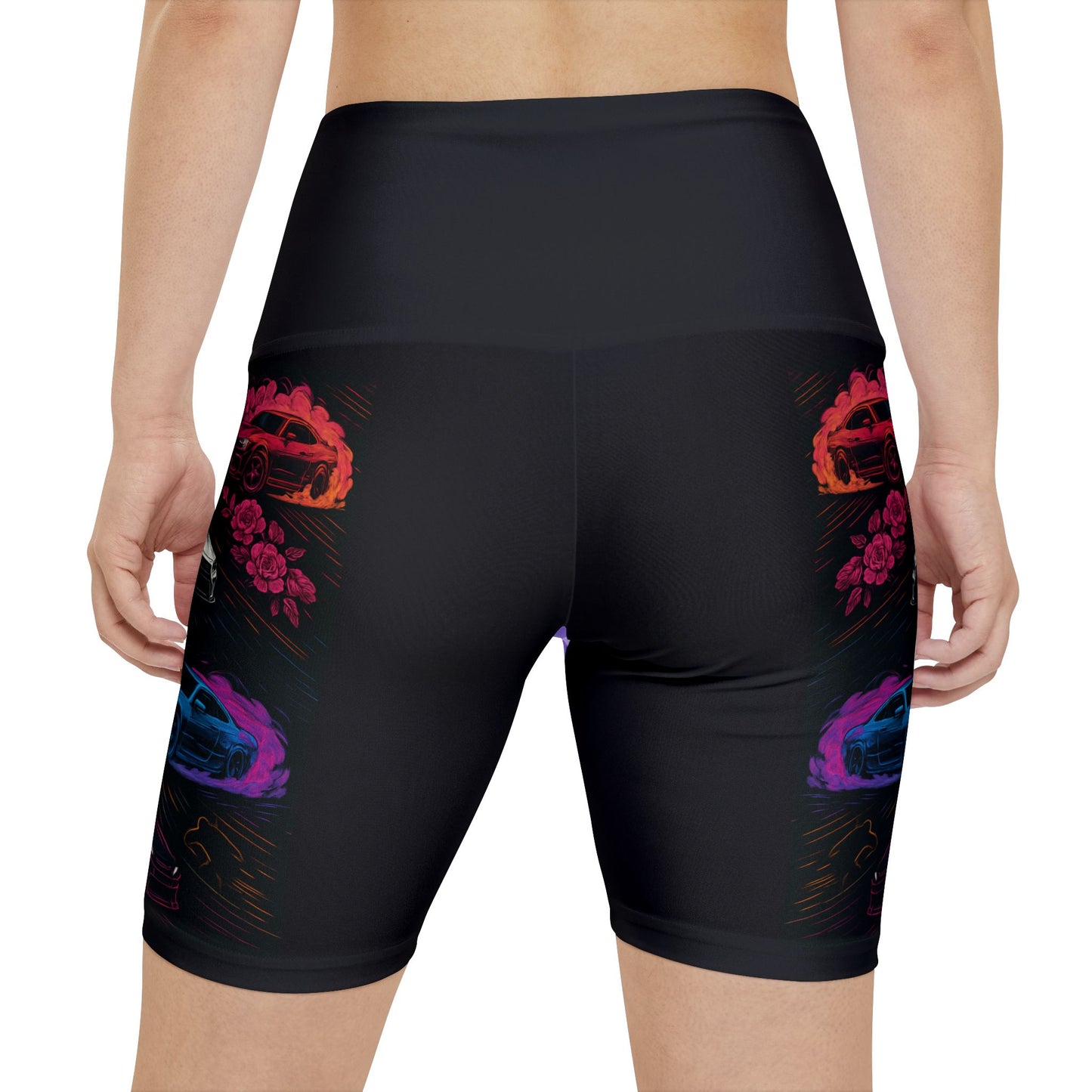 Women's Gym & Fitness Biker Shorts Printify by The Night Shift Automotive Apparel