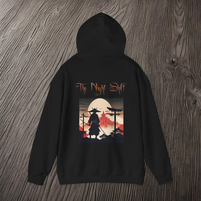 Samurai Japan Full Moon Silhouette-Premium, Ultra Soft Unisex Hoodie Printify by The Night Shift Automotive Apparel