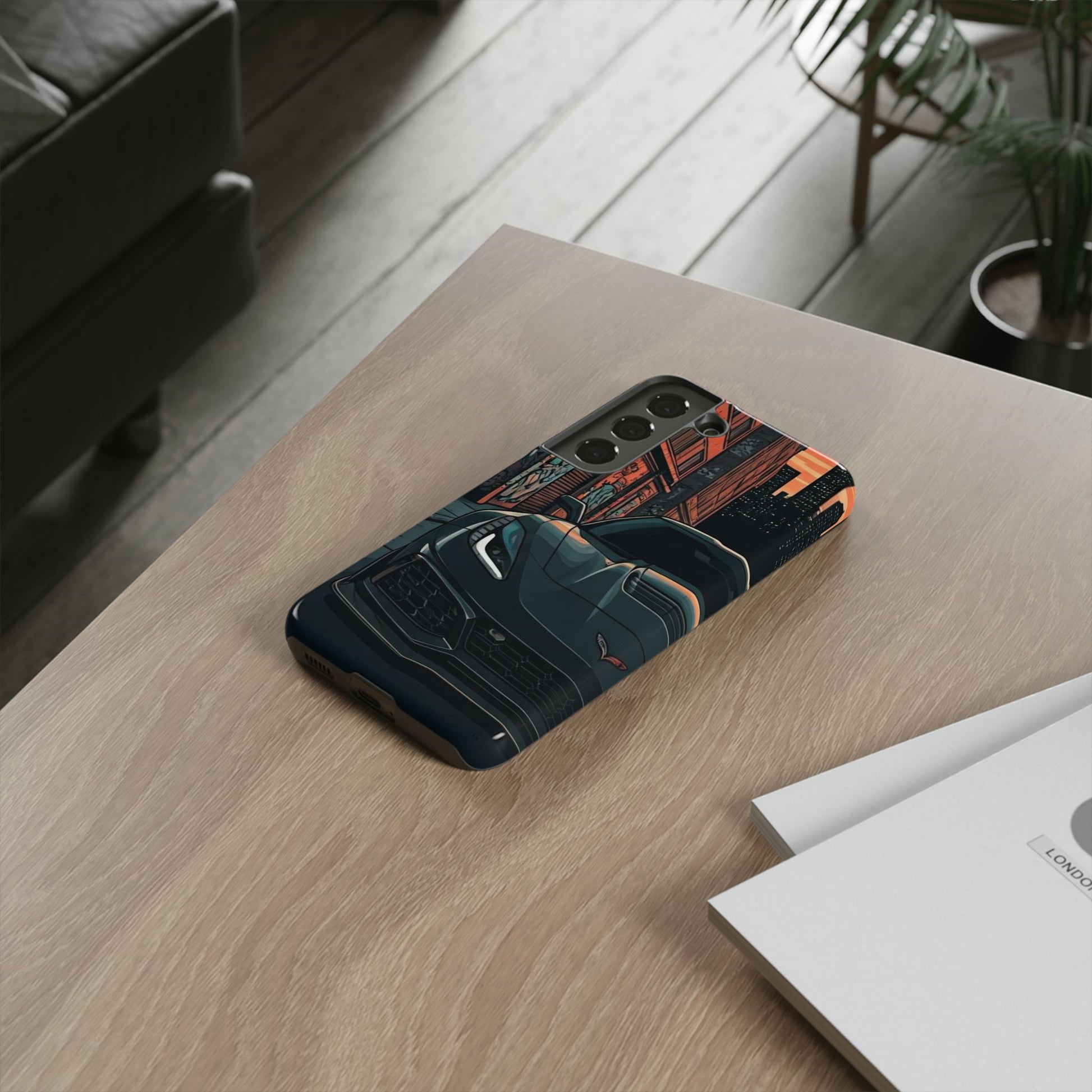 Chevy Corvette C7 Street Life-Dual Layer Ultra Tough Phone Case Samsung Galaxy S22 Glossy Printify by The Night Shift Automotive Apparel