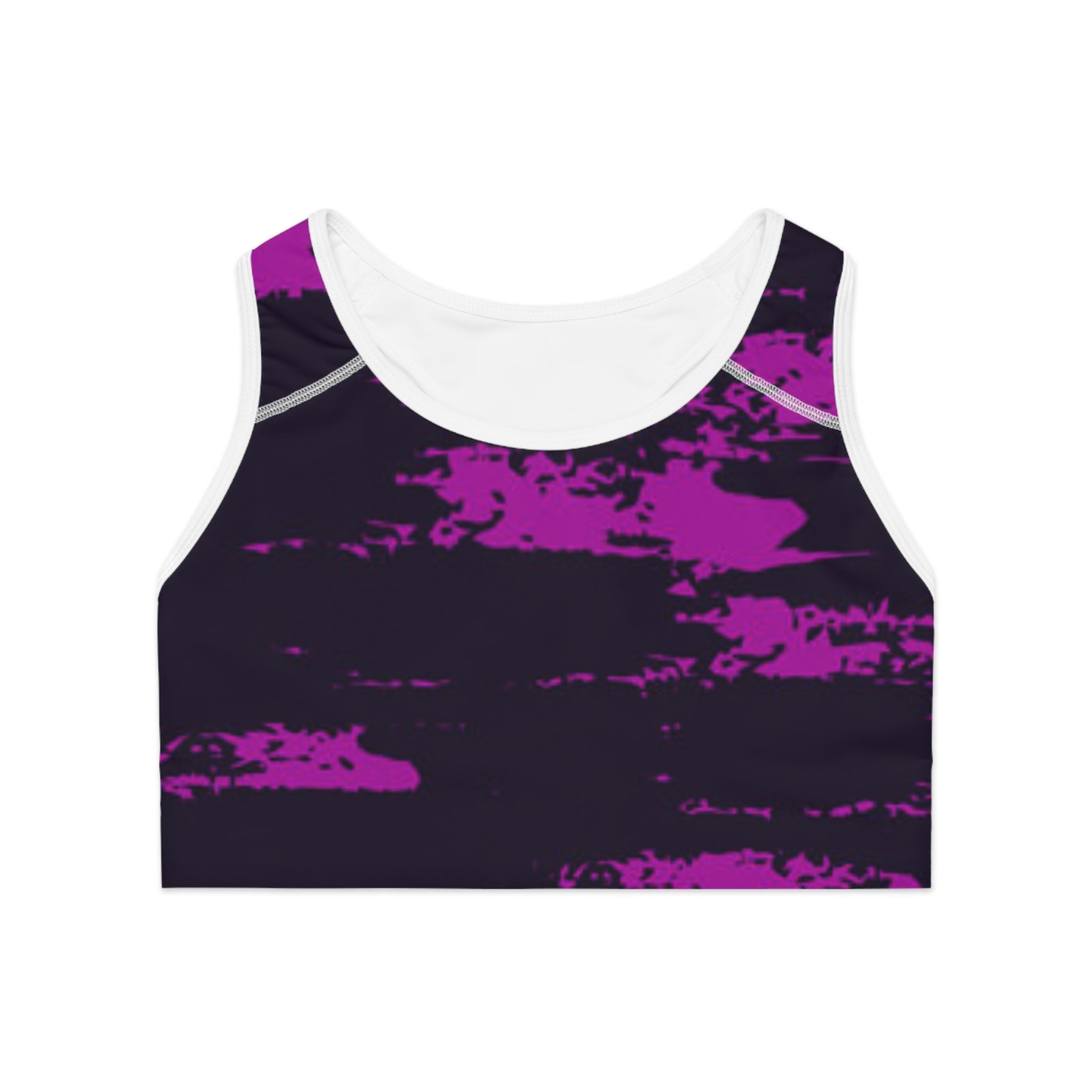 Women's Sports Bra White stitching Printify by The Night Shift Automotive Apparel