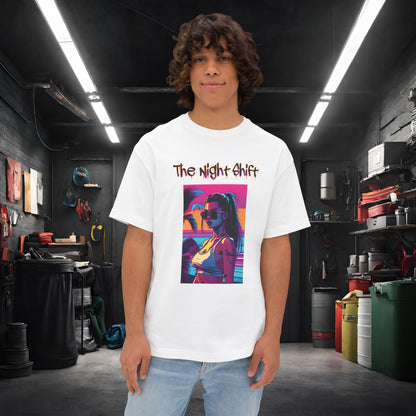 Heatwave-Premium, Ultra Soft Unisex Oversized Boxy Tee White Printify by The Night Shift Automotive Apparel