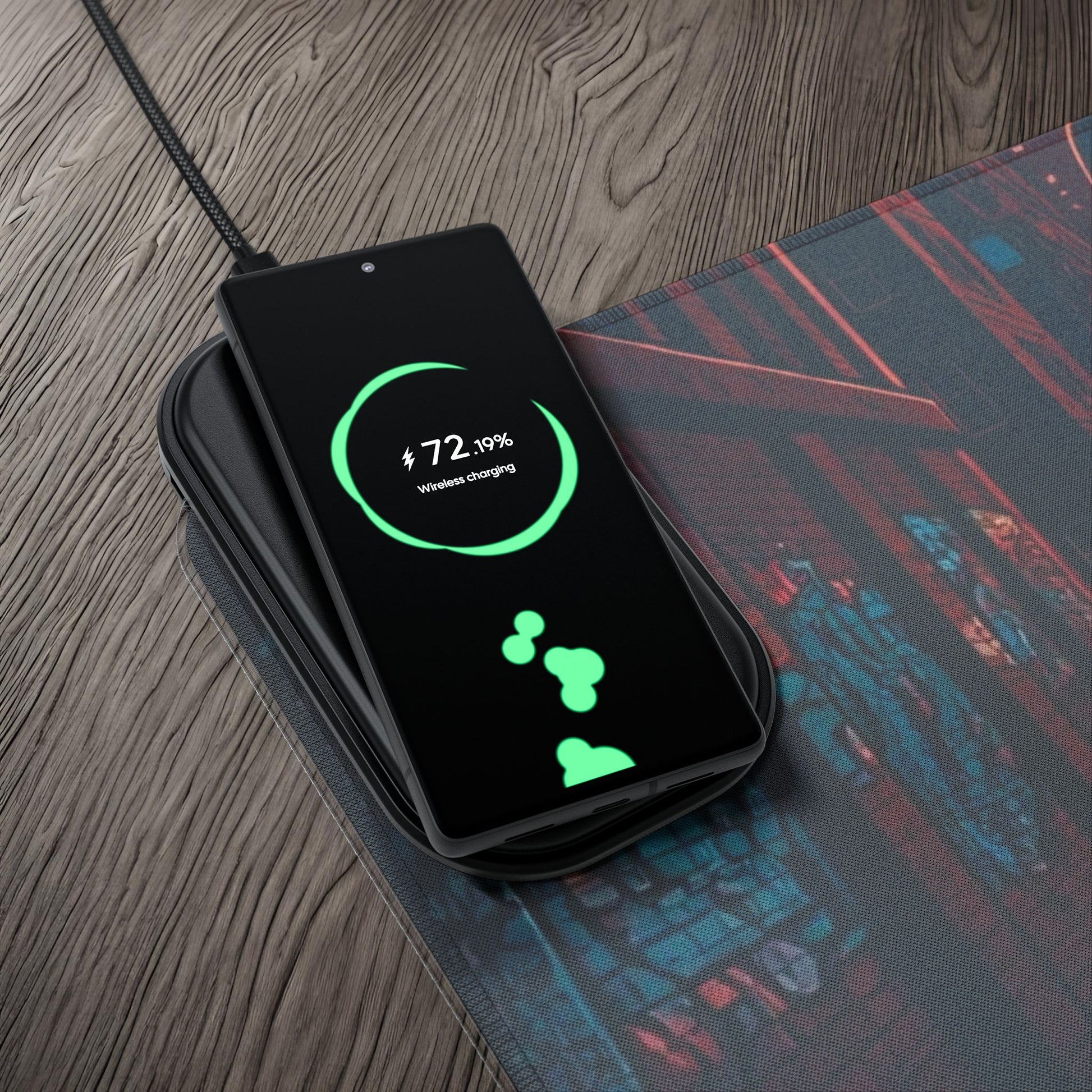 Toyota Supra MK-V Street Life-LED Gaming Mouse Pad with Wireless Charging Printify by The Night Shift Automotive Apparel