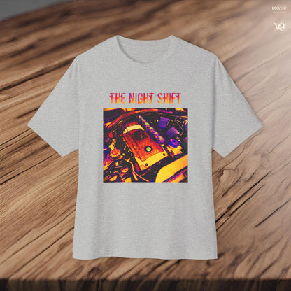 N54 Synthwave Unisex Oversized Boxy Tee Printify by The Night Shift Automotive Apparel
