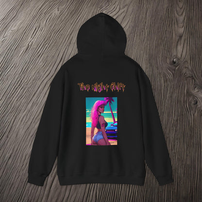 Pink Hair, Don't Care Synthwave-Ultra Soft, Premium Hoodie Printify by The Night Shift Automotive Apparel