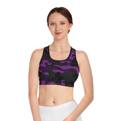 Women's Sports Bra Black stitching Printify by The Night Shift Automotive Apparel
