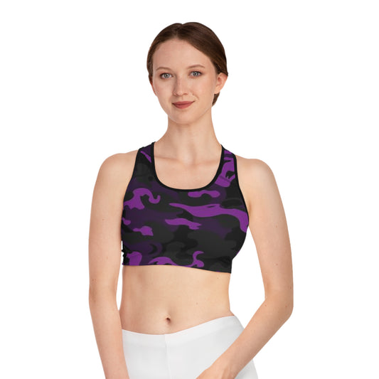 Women's Sports Bra Black stitching Printify by The Night Shift Automotive Apparel