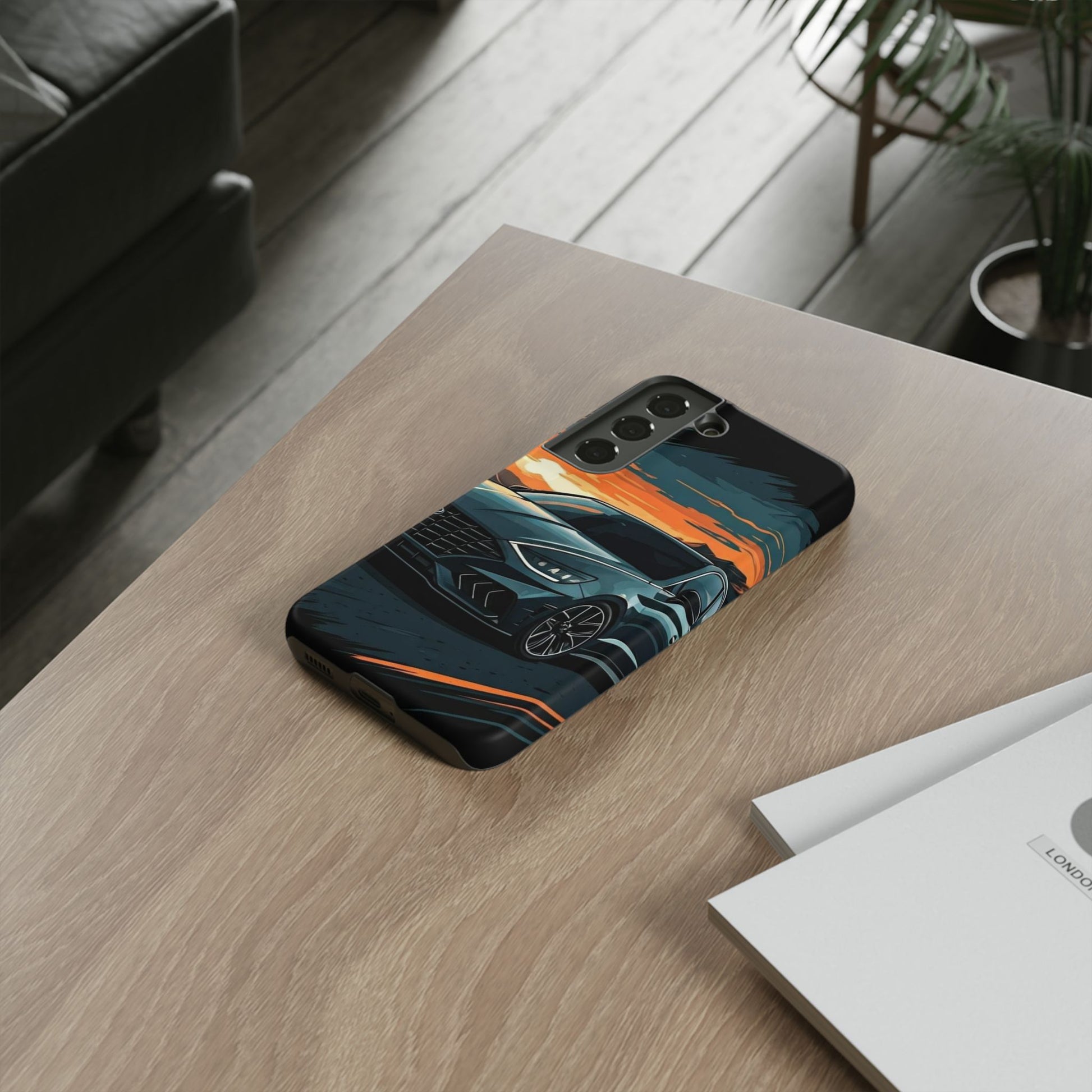 Hyundai Sonata-Sunset Drive-Dual Layer Ultra Tough Phone Case Samsung Galaxy S22 Matte Printify by The Night Shift Automotive Apparel