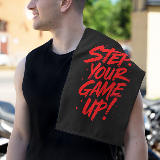 Step Your Game Up-Gym Towel (11x18) White 11" × 18" Printify by The Night Shift Automotive Apparel