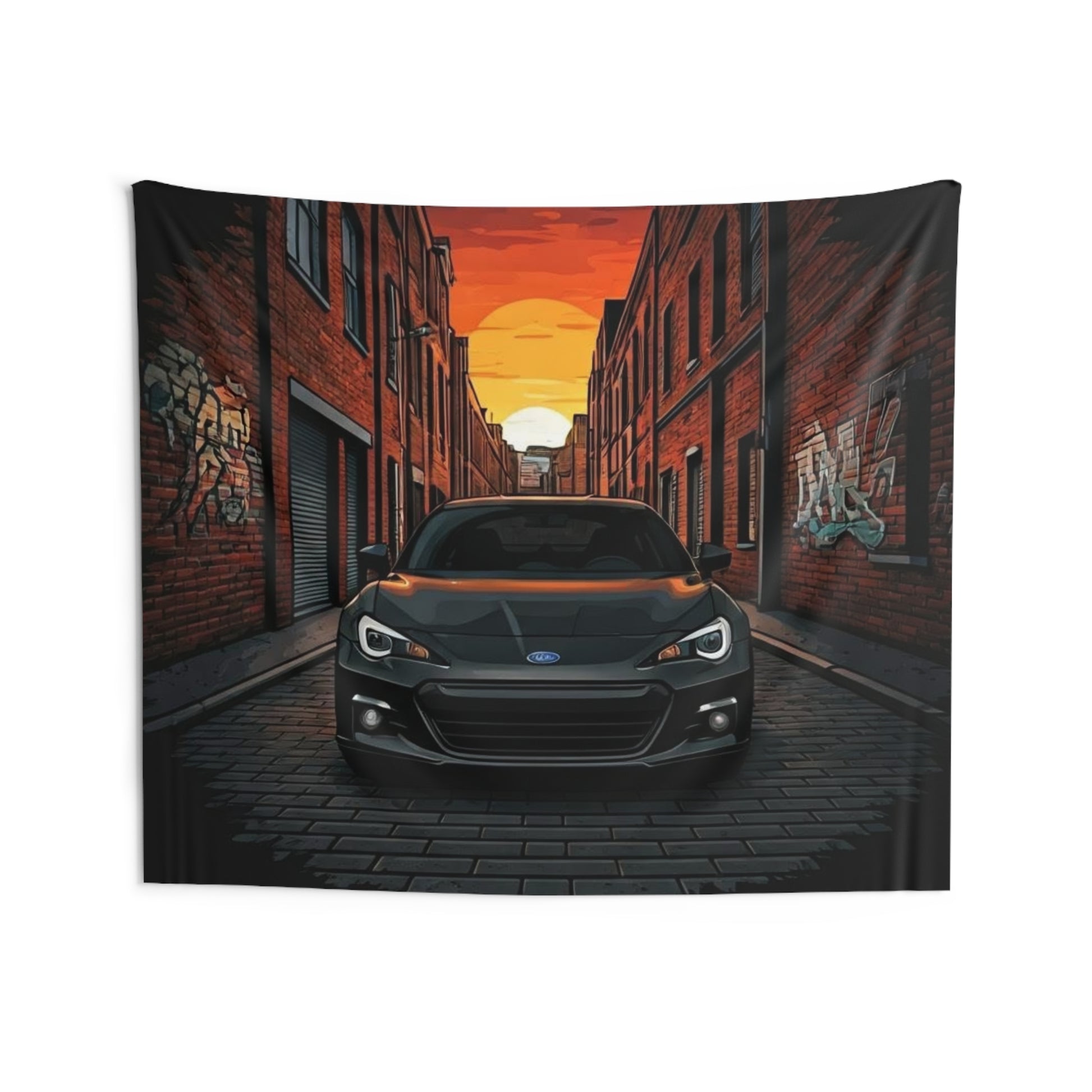 Subaru BRZ Indoor Wall Tapestries - Shop Banner 80" × 68" Printify by The Night Shift Automotive Apparel