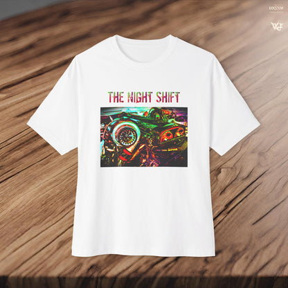 2JZ-GTE Single Turbo Synthwave-Premium, Ultra Soft Unisex Oversized Boxy Tee Printify by The Night Shift Automotive Apparel