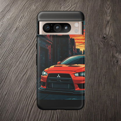 Mitsubishi Evo X Street Life-Dual Layer Ultra Tough Phone Case Google Pixel 8 Pro Matte Printify by The Night Shift Automotive Apparel