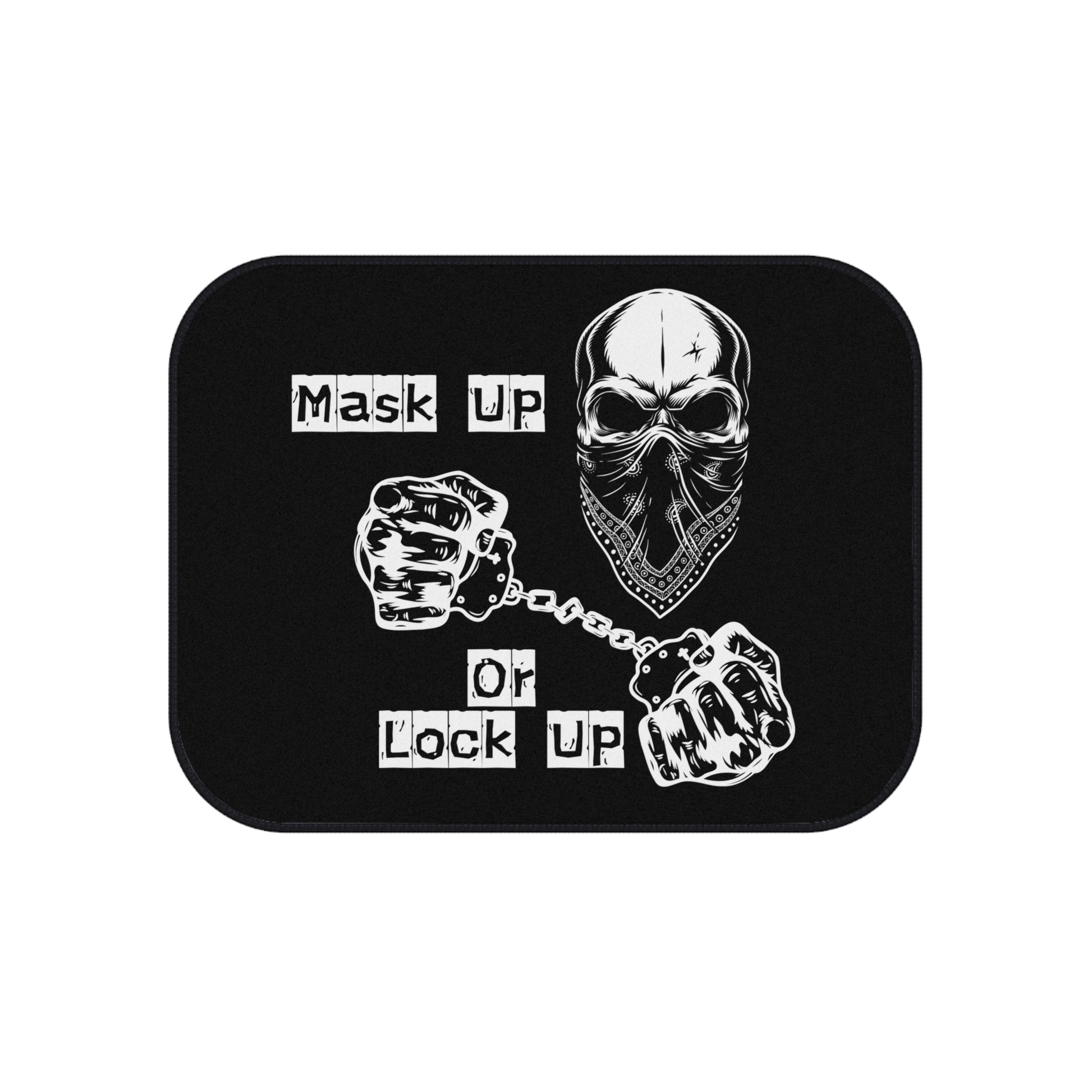 Mask Up Or Lock Up-Premium, High Quality Car Floor Mats (Set of 4) Printify by The Night Shift Automotive Apparel