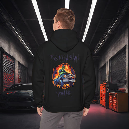 Zombie Road Kill-Ultra Soft, Premium Hoodie Black Printify by The Night Shift Automotive Apparel
