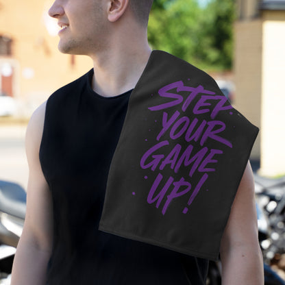 Step Your Game Up-Gym Towel (11x18) White 11" × 18" Printify by The Night Shift Automotive Apparel