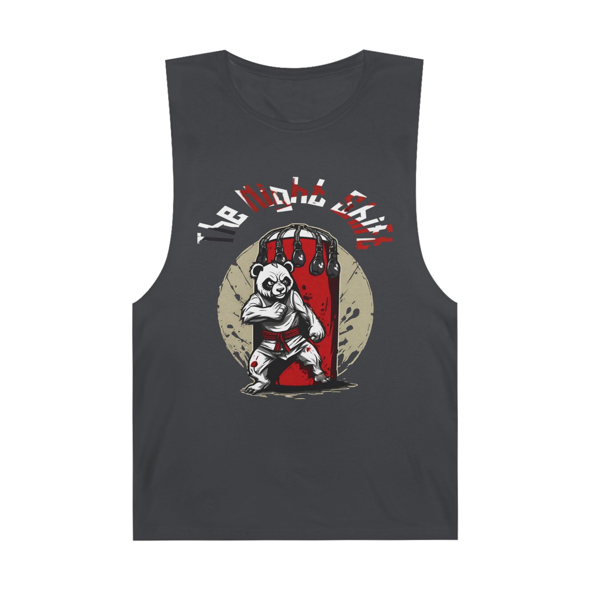 Karate Panda - Premium Unisex Barnard Tank Top Coal Printify by The Night Shift Automotive Apparel