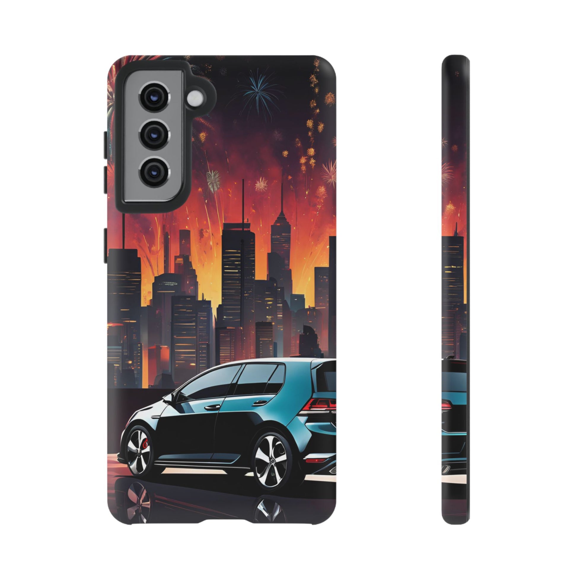 Volkswagon Golf GTI Fireworks-Dual Layer Ultra Tough Phone Case Samsung Galaxy S21 Matte Printify by The Night Shift Automotive Apparel