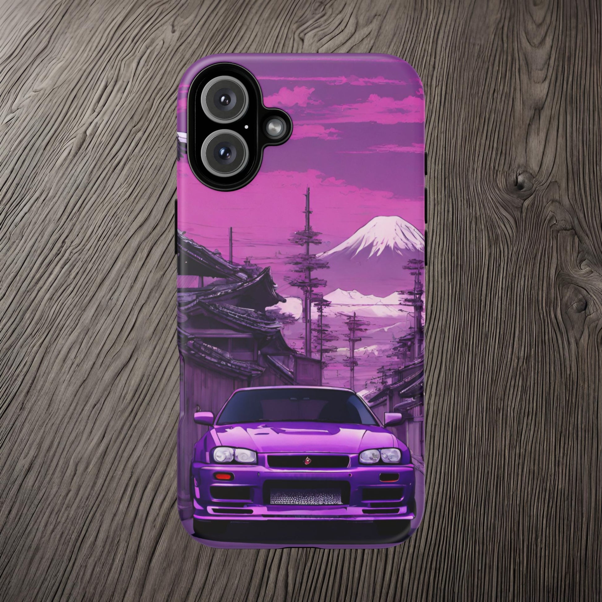 Nissan Skyline R34 Mt Fuji-Dual Layer Ultra Tough Phone Case Printify by The Night Shift Automotive Apparel