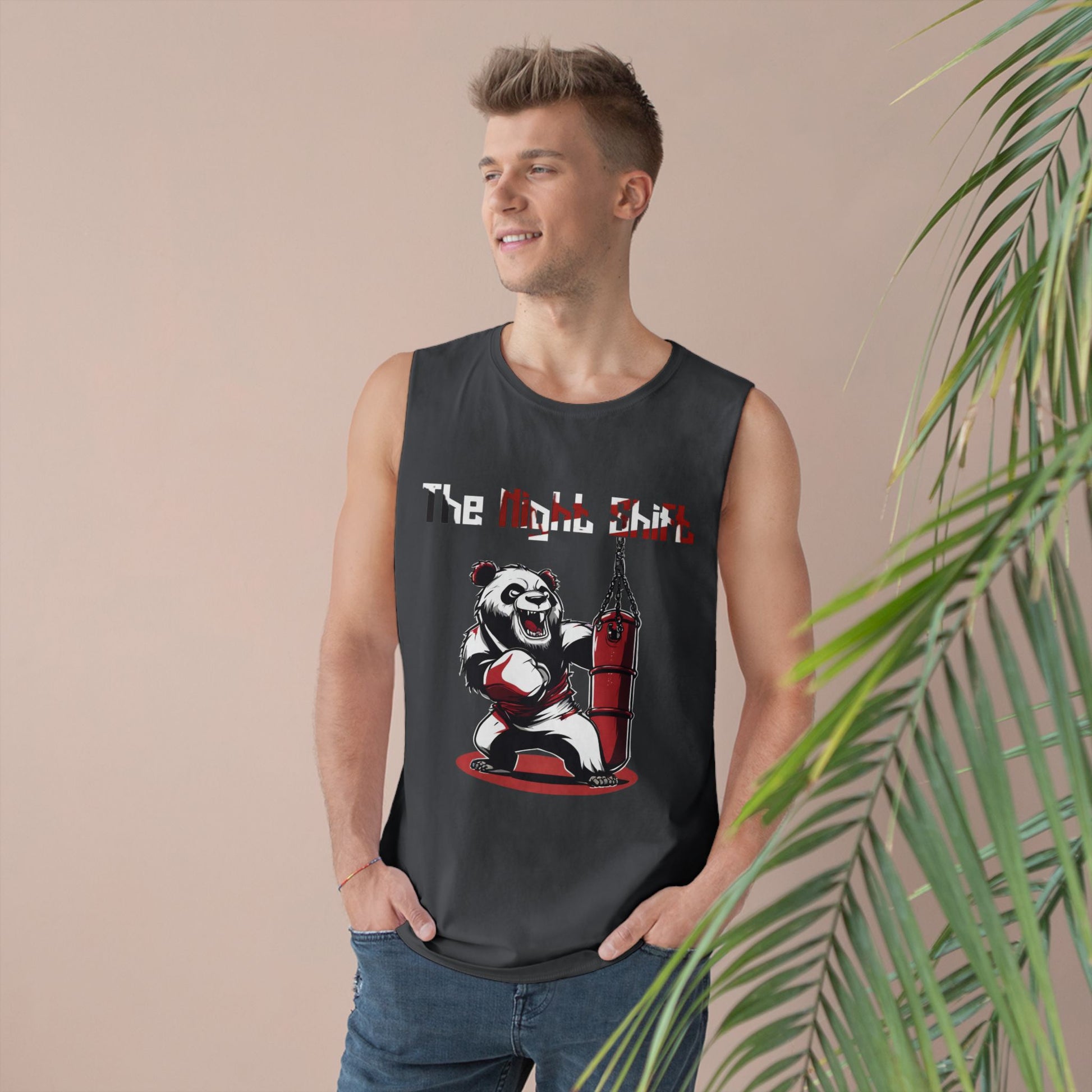 Boxing Panda - Premium Unisex Barnard Tank Top Printify by The Night Shift Automotive Apparel