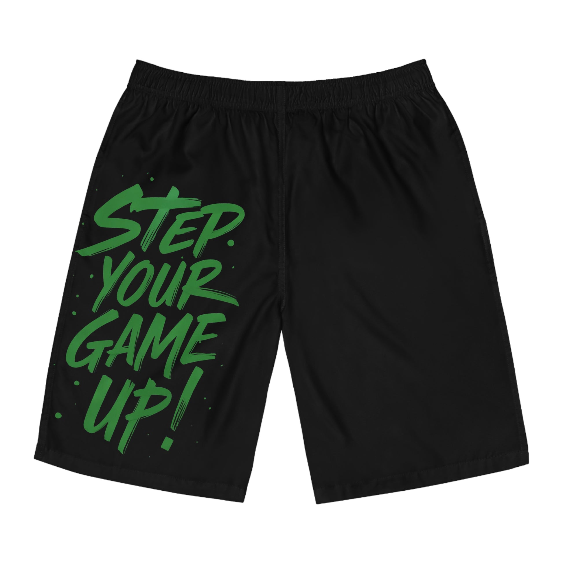Step Your Game Up - Men's Relaxed Fit Board Shorts Printify by The Night Shift Automotive Apparel