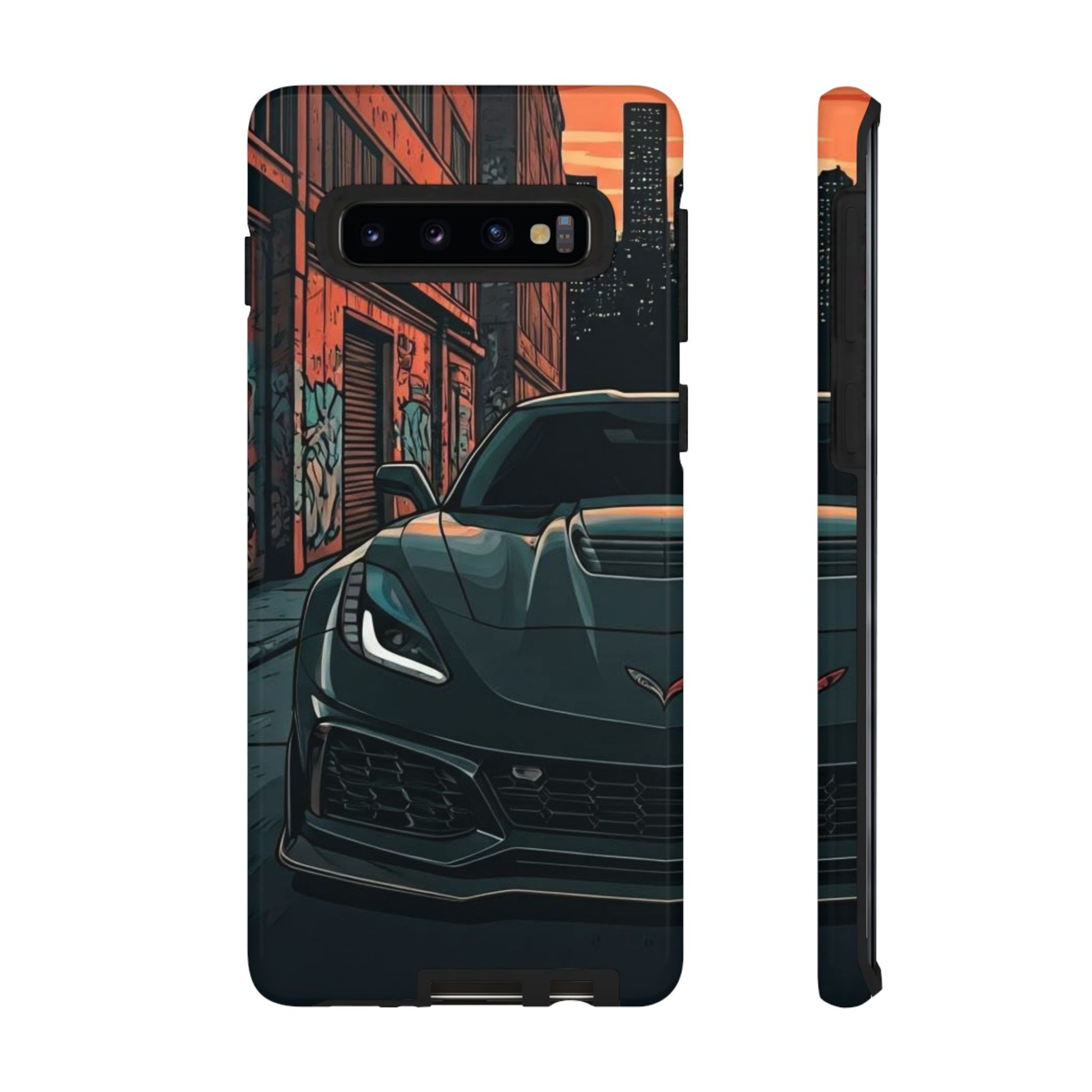 Chevy Corvette C7 Street Life-Dual Layer Ultra Tough Phone Case Samsung Galaxy S10 Glossy Printify by The Night Shift Automotive Apparel